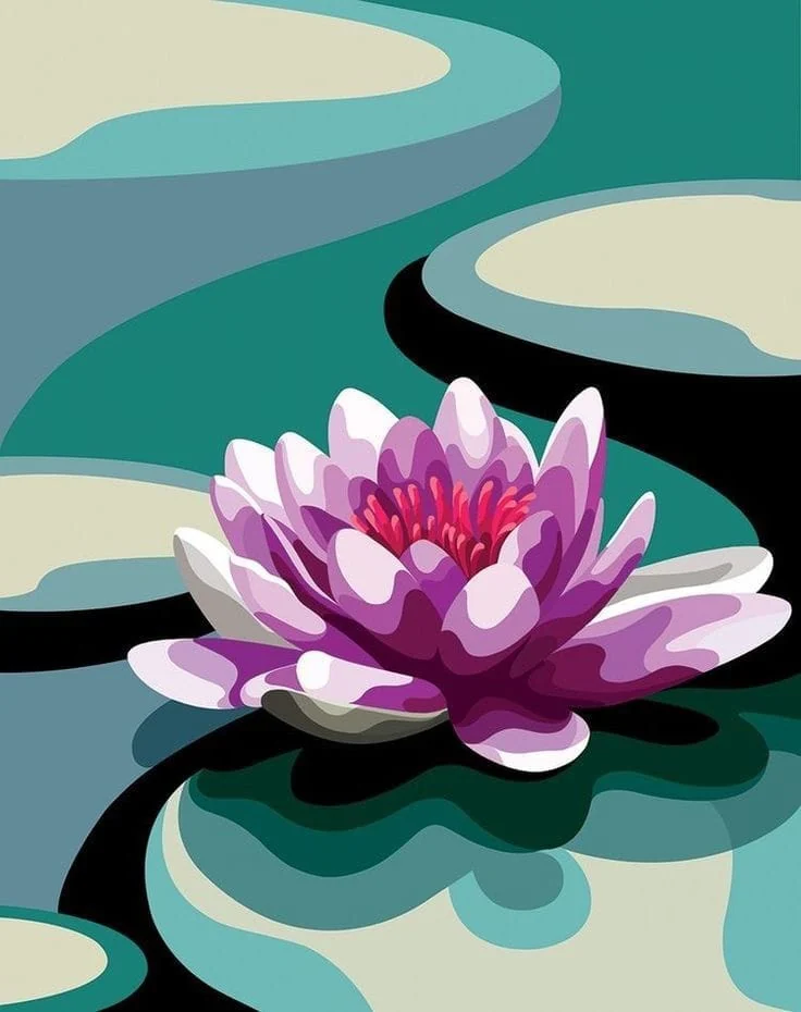Serene Lotus Pond Watercolor by Avika Interior